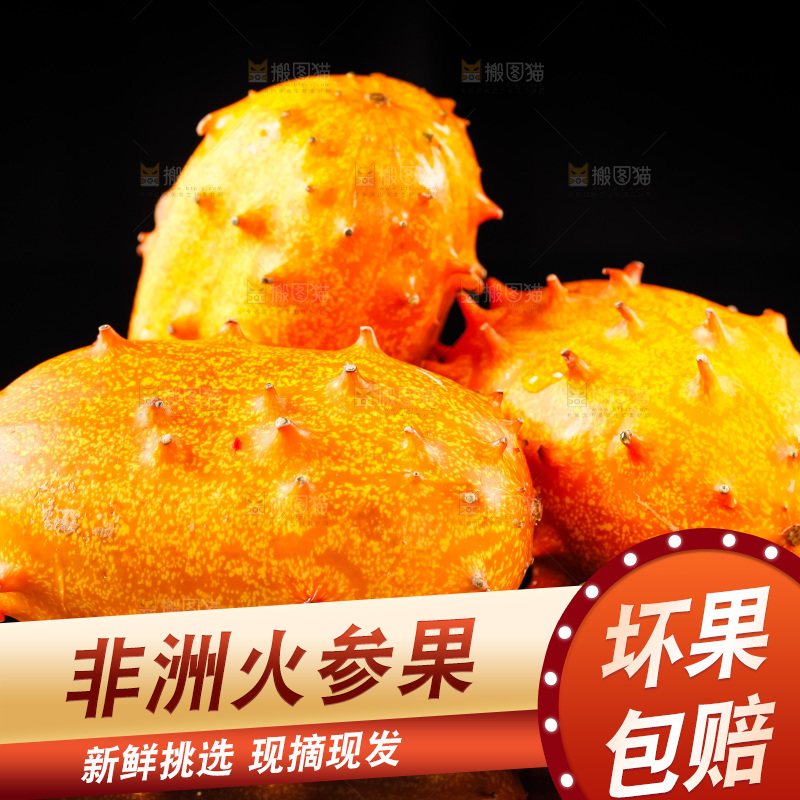 黑底上放着刺角瓜