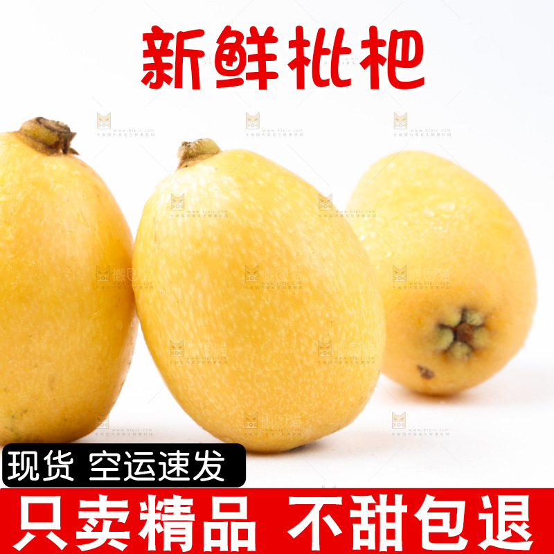 白底上放着枇杷