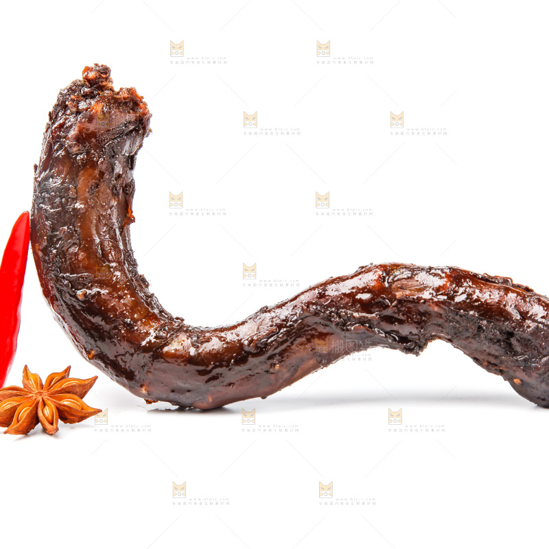 白底上的红烧鸭脖