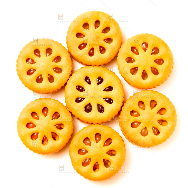 白底的夹心饼干