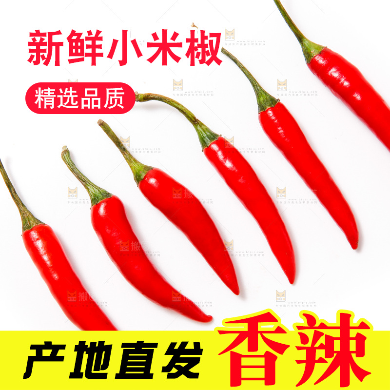 白底上的红辣椒
