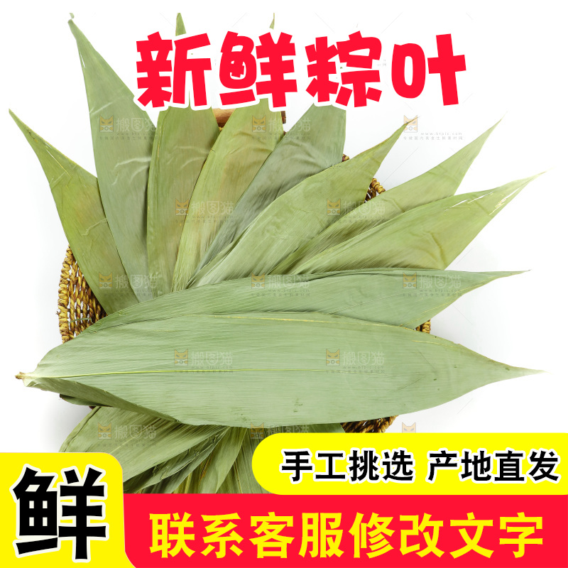 白底上的天然粽叶