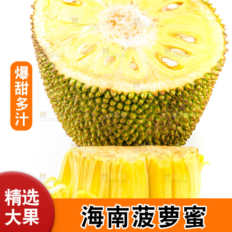 白底上的黄肉菠萝蜜