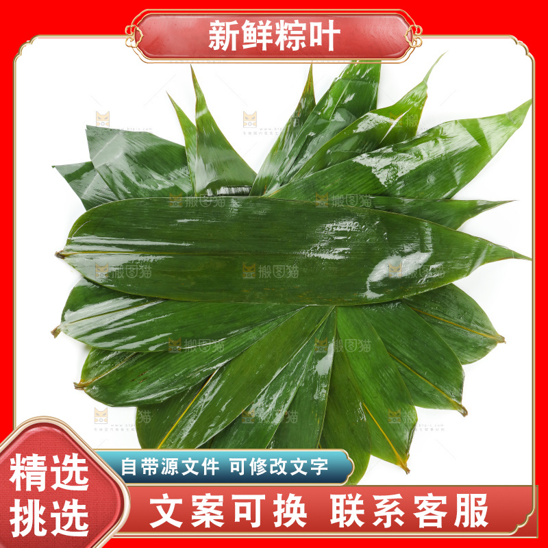 白底上的天然粽叶
