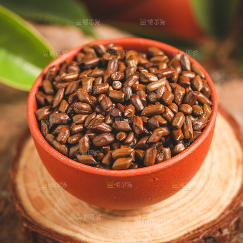木底上放着一碗决明子