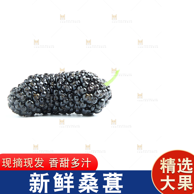 白底上放着一颗桑葚