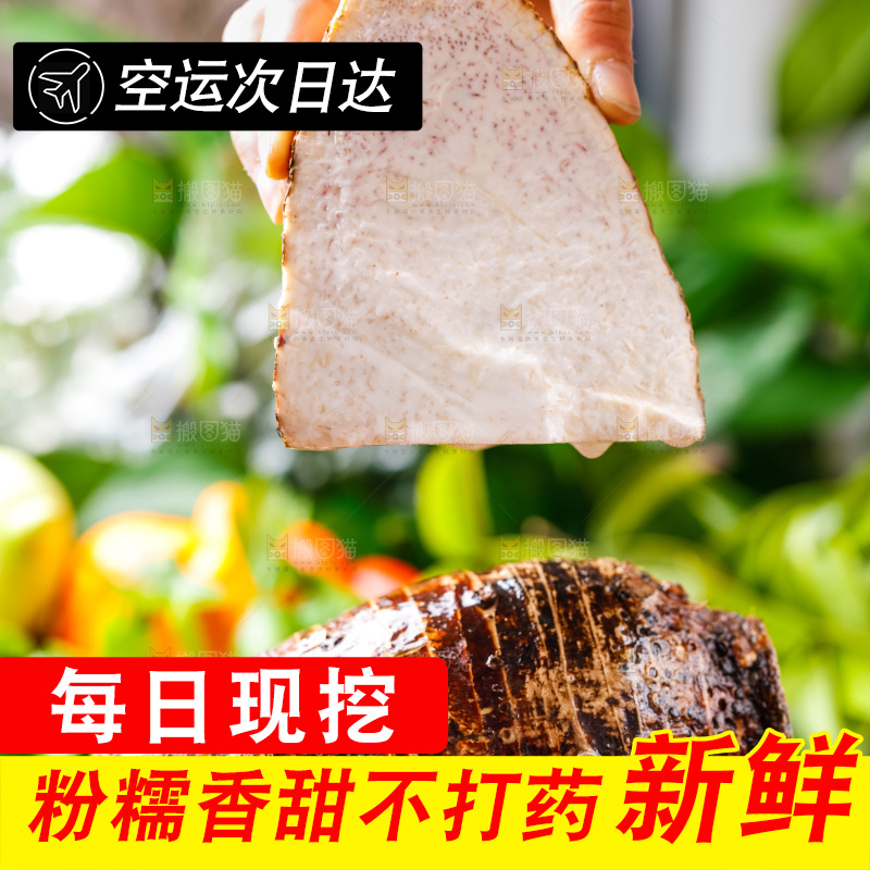 手上拿着槟榔芋切块