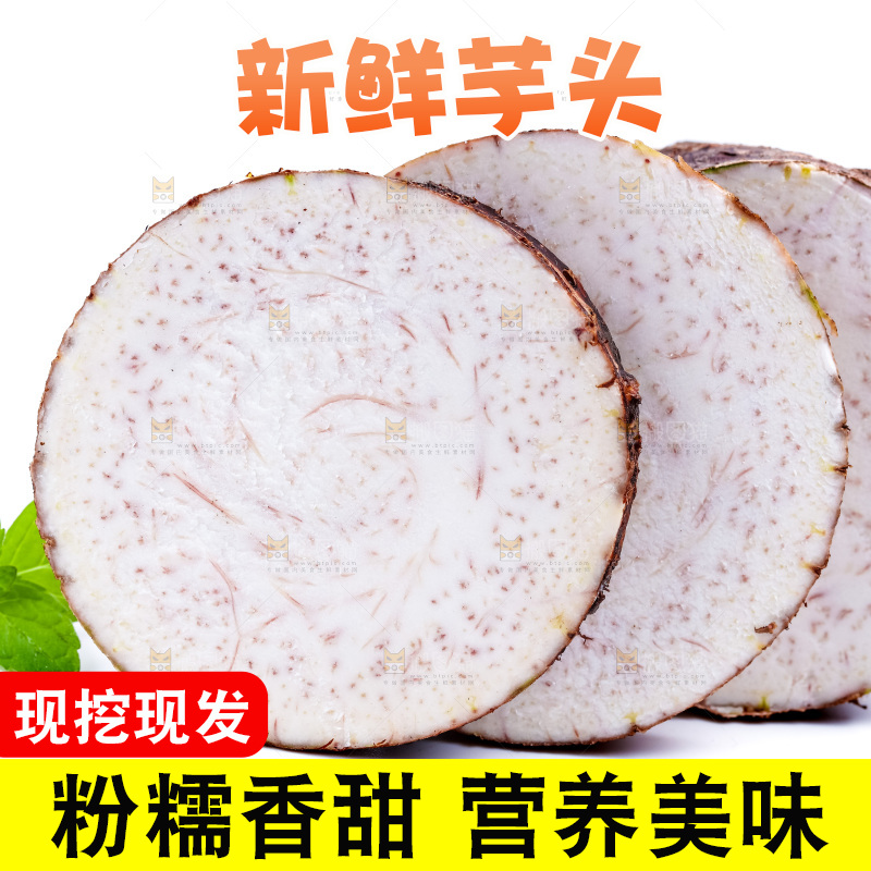 白底上的荔浦芋头