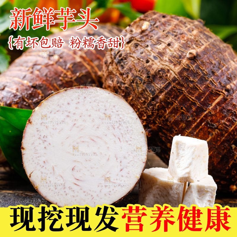 木底上放着广西荔浦芋头