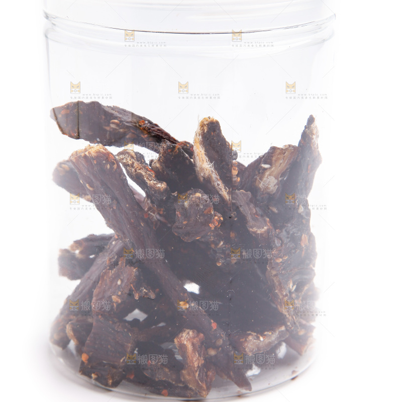 瓶子里装着牛肉干