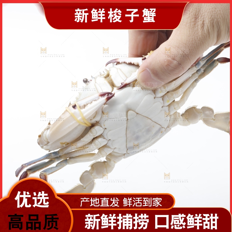 手里拿着螃蟹