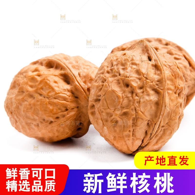白底上的山核桃