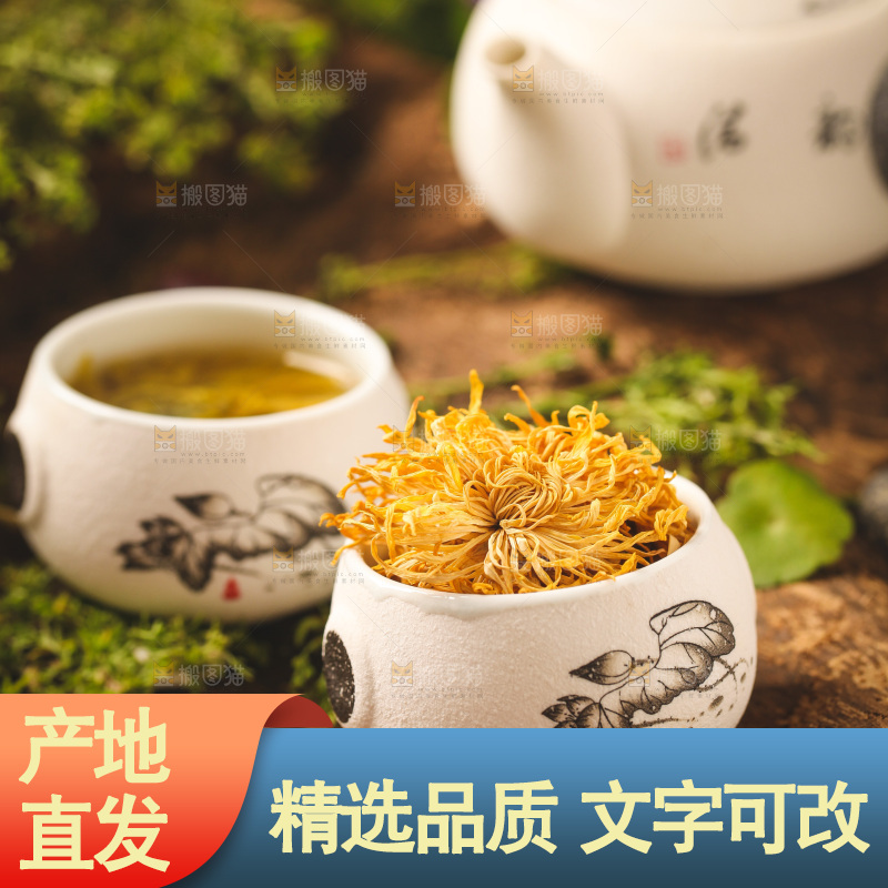 杯子里装着金丝皇菊