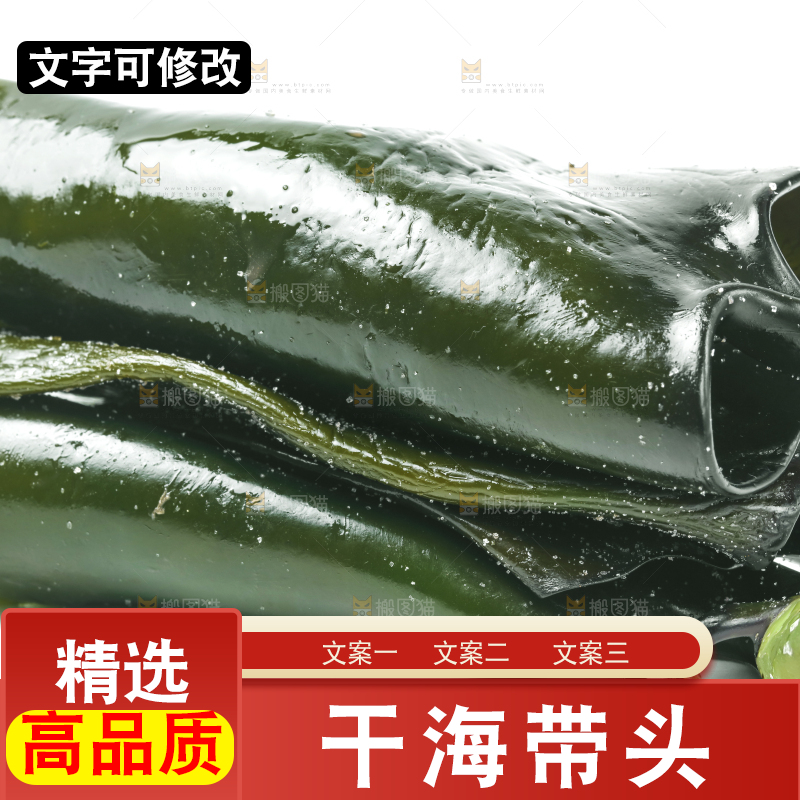 白底上摆放着海带头