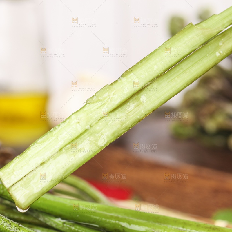 手里拿着蕨菜