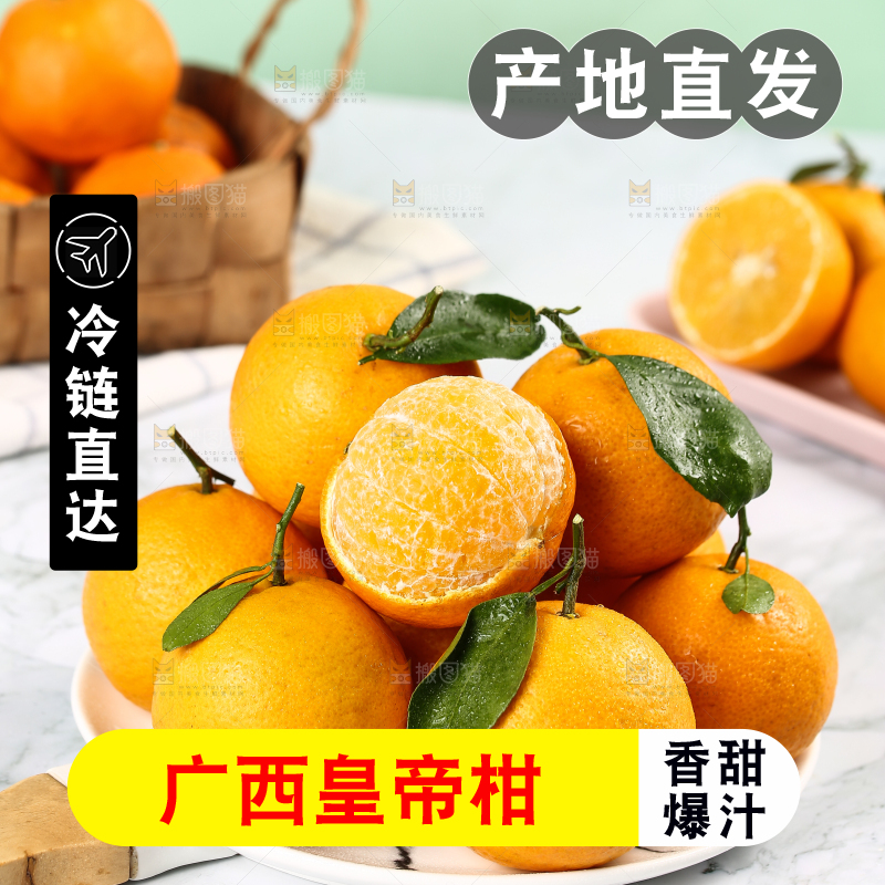 一盘新鲜皇帝柑