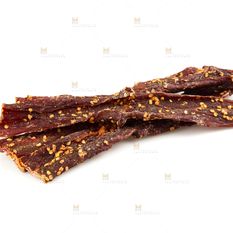 白底上放着风干牦牛肉干