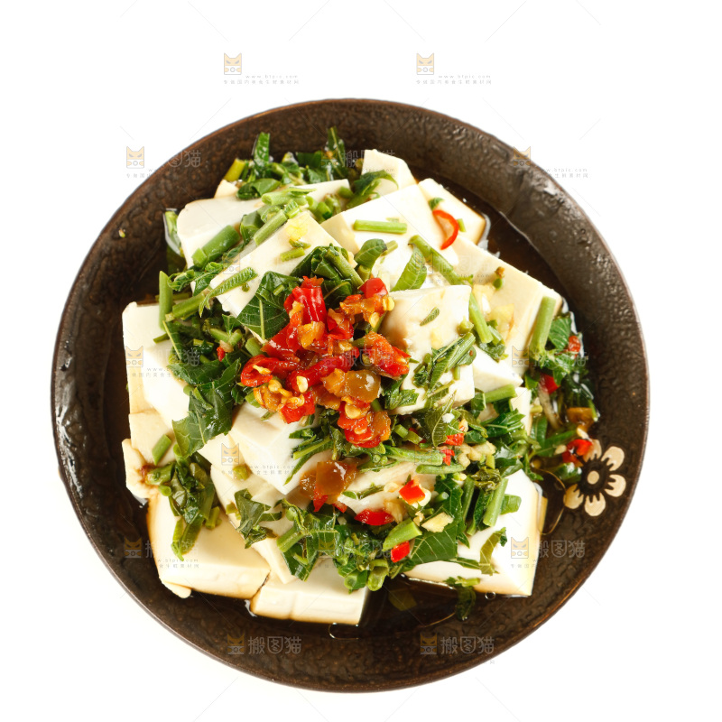 一盘香椿拌豆腐