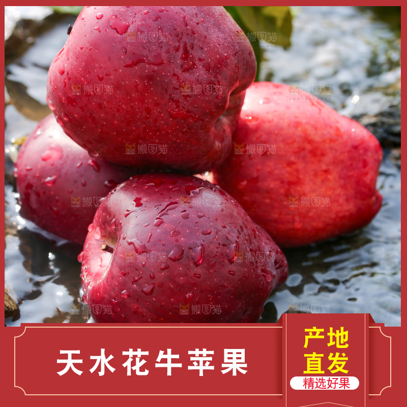 一堆花牛苹果