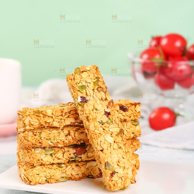白底上的燕麦棒