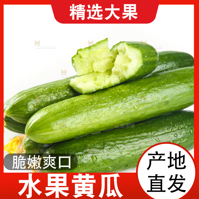白底上放着一堆山东水果黄瓜