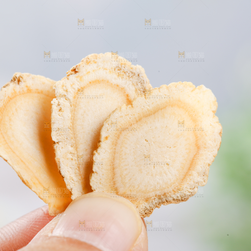 手里拿着长白山西洋参片