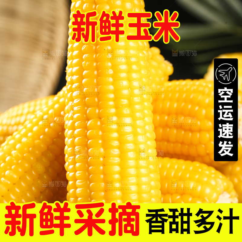 木板上放着一堆糯玉米