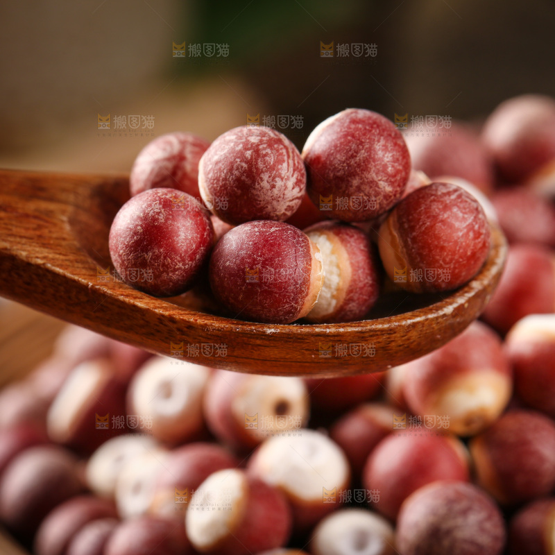 勺子上舀着鸡头米