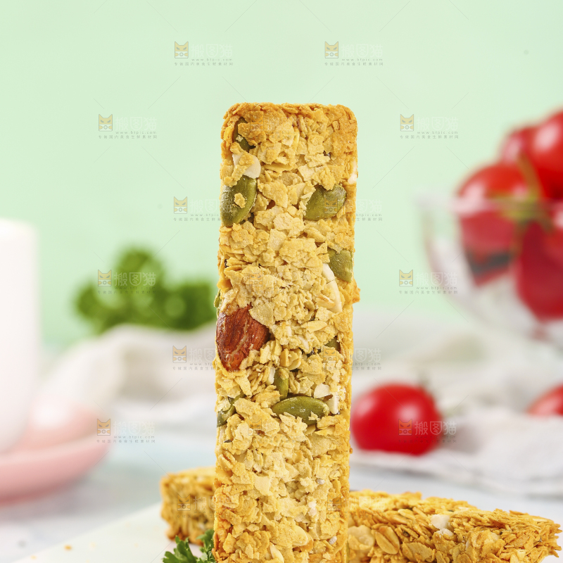 白底上的燕麦棒
