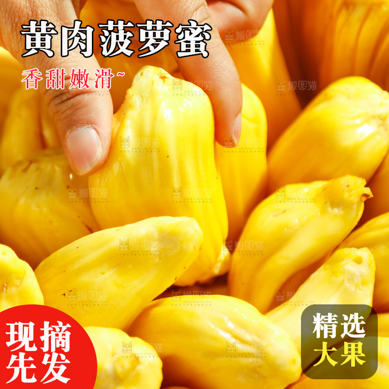 手里拿着菠萝蜜果肉