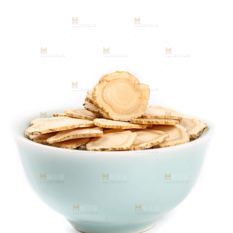 白底上一碗花旗参片