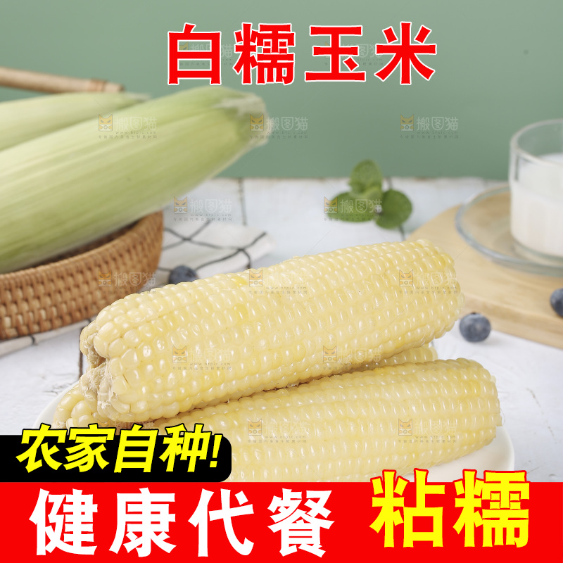 一盘白糯玉米