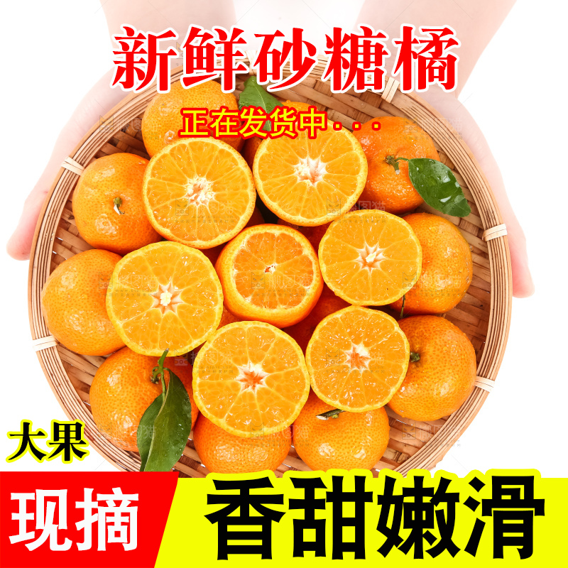 手里端着一篮新鲜砂糖橘