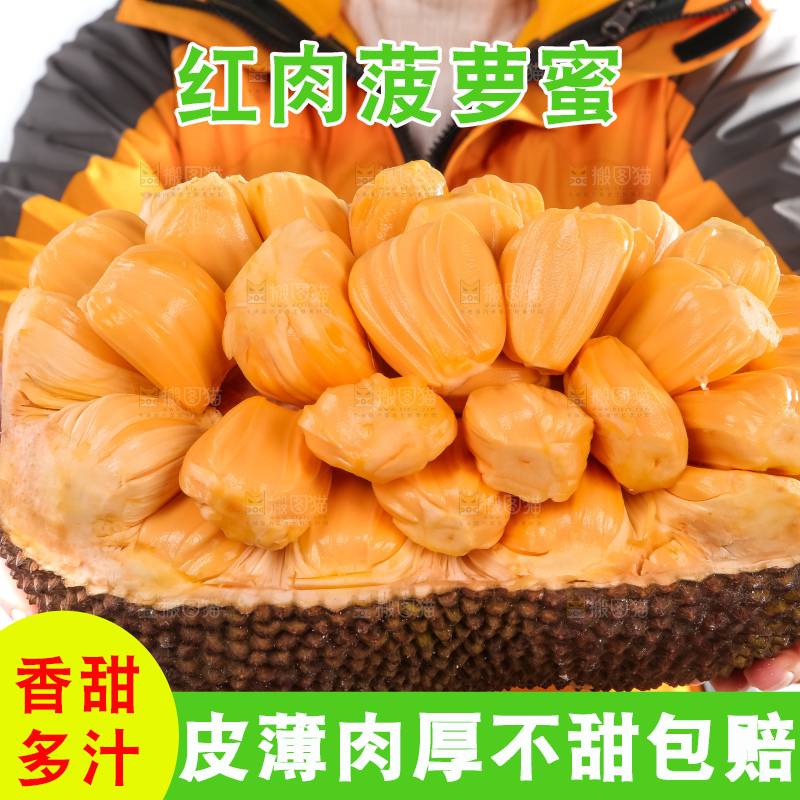 手里捧着红肉菠萝蜜