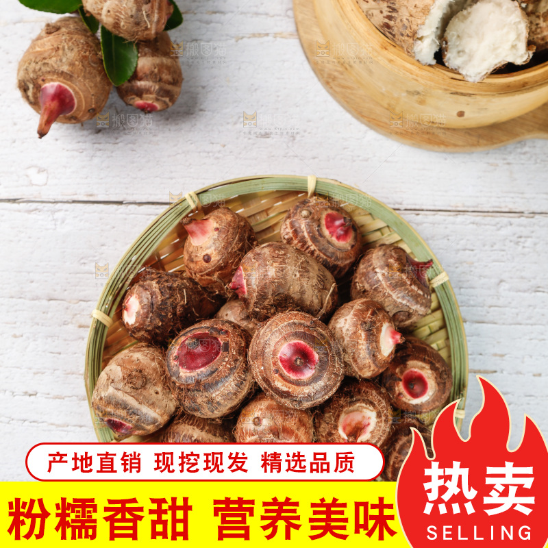 一篮红芽小芋头