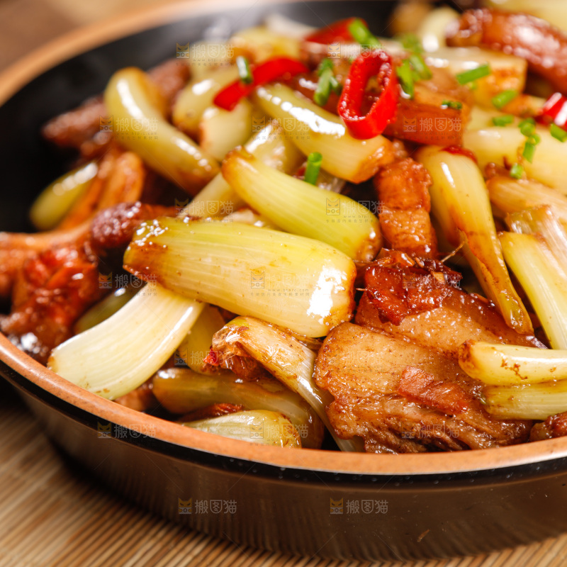 一盘藠头炒肉