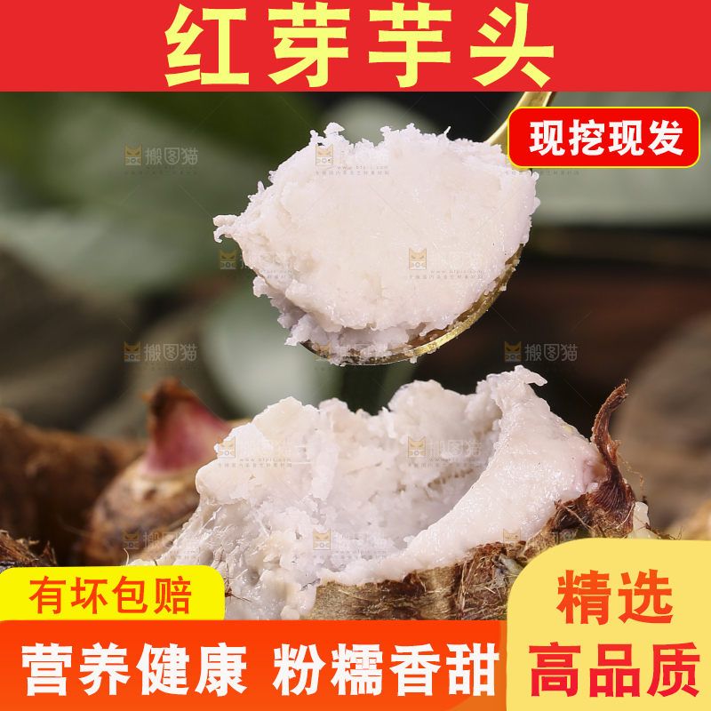 勺子上舀着芋头