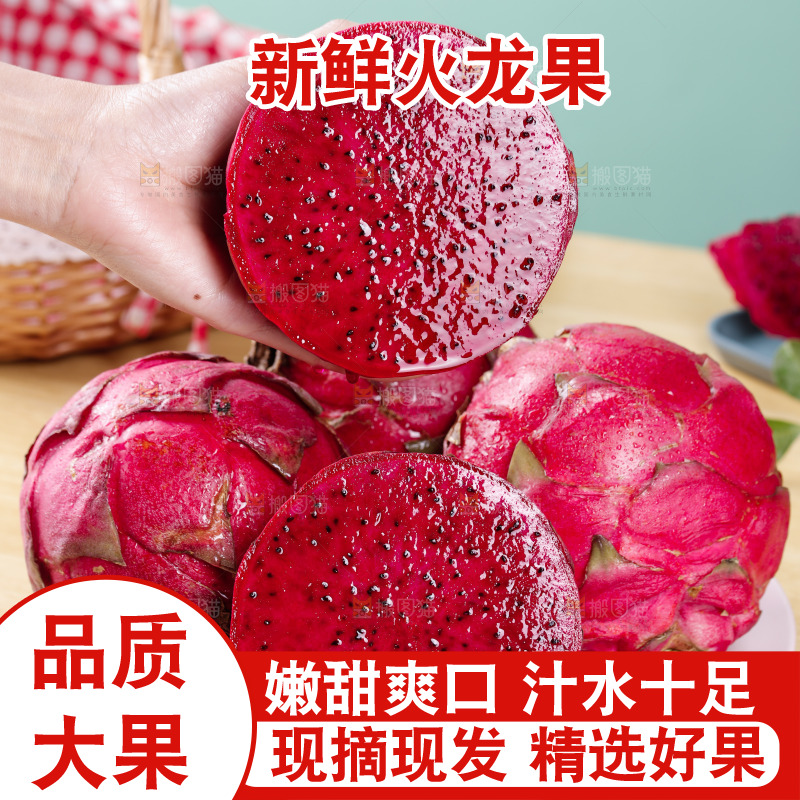 手里拿着火龙果