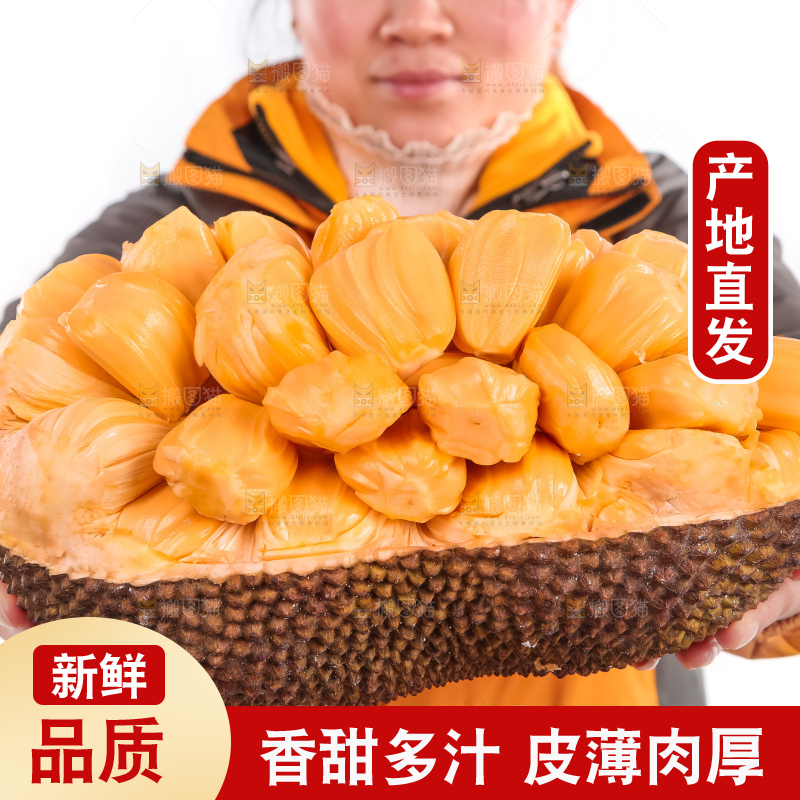 手里捧着红肉菠萝蜜