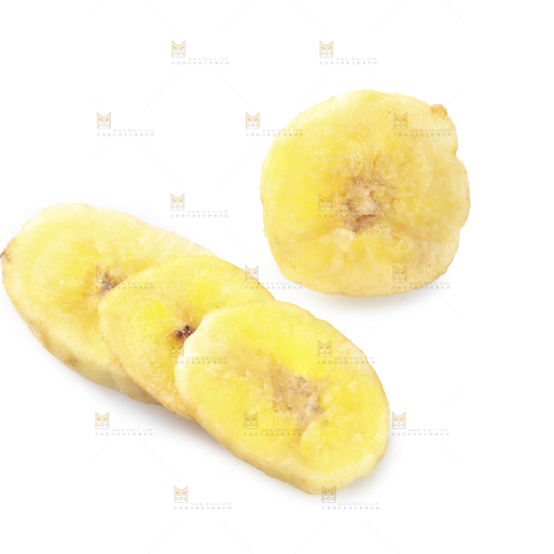 白底上放着香蕉片