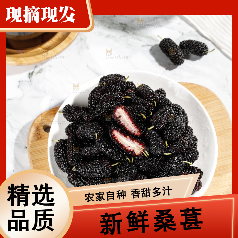 一盘新鲜桑葚