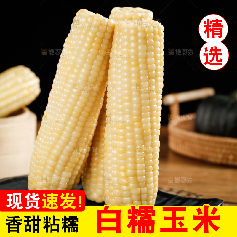一盘白糯玉米