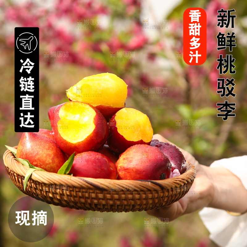 手里端着一篮桃驳李