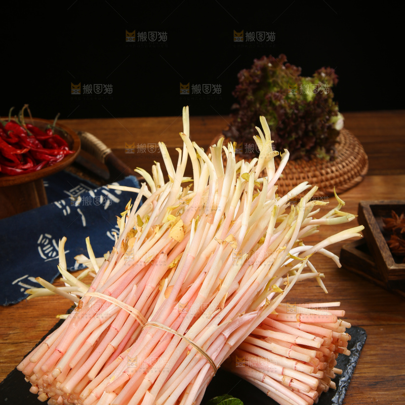 一堆鱼腥草嫩芽