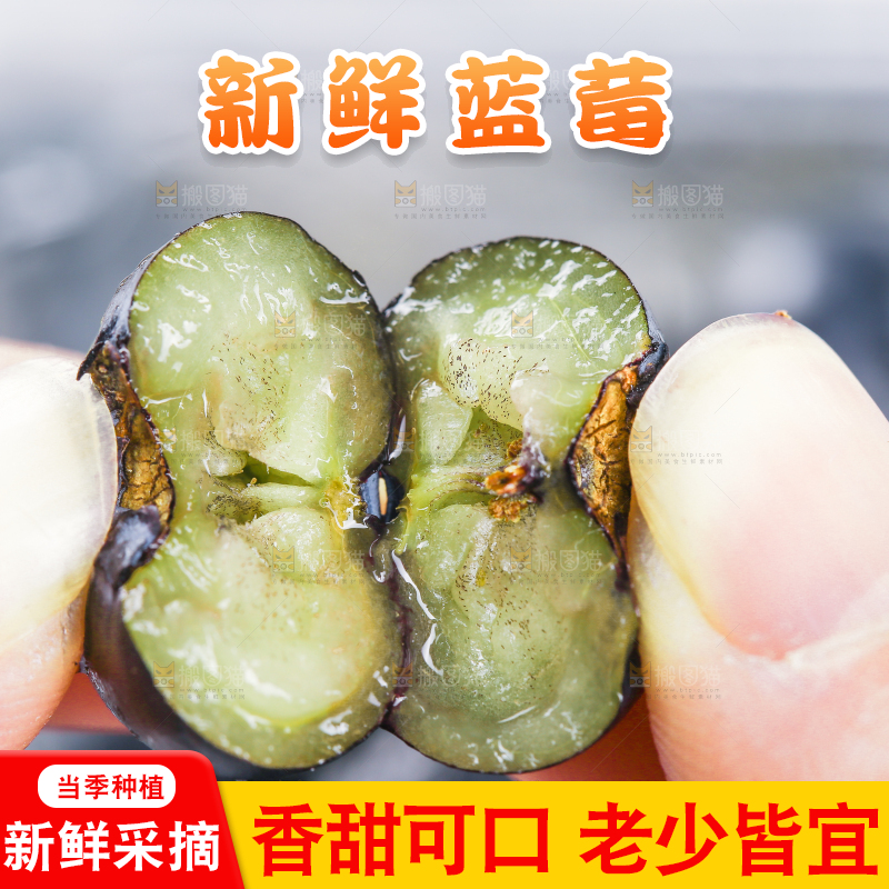 一堆新鲜莓蓝