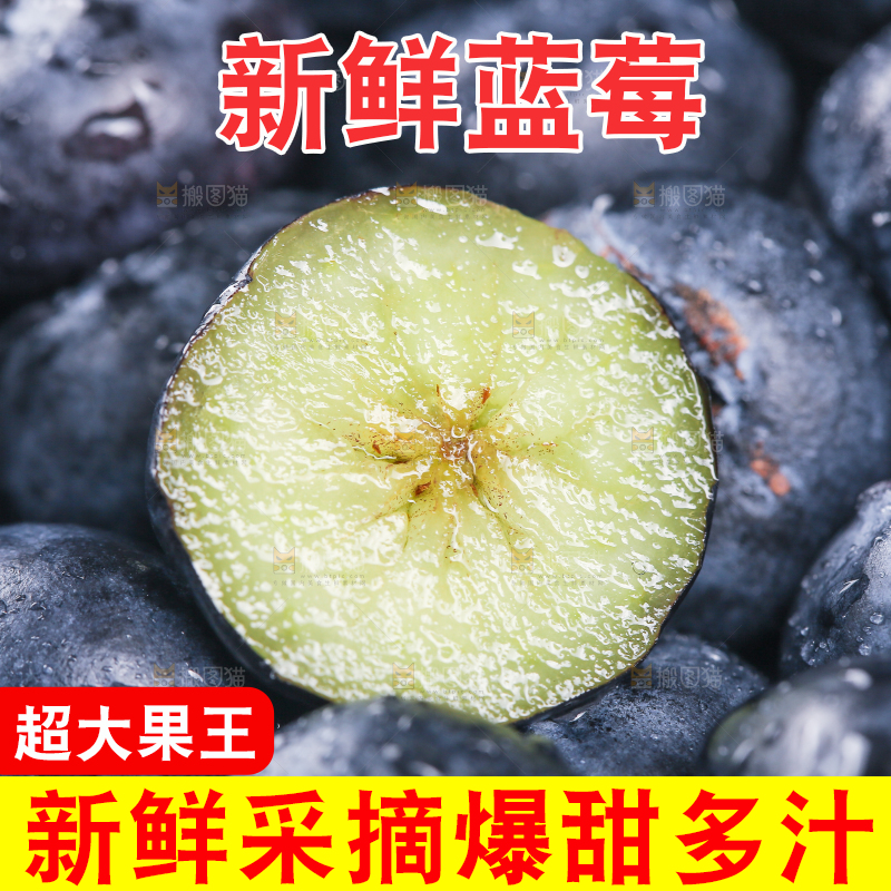 一堆新鲜莓蓝