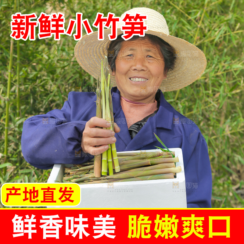 手里端着一箱小竹笋