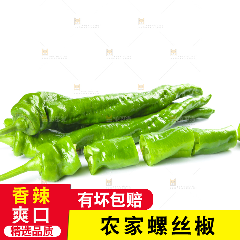 白底上的农家新鲜辣椒