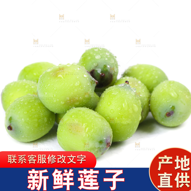 白底上摆放着嫩莲子