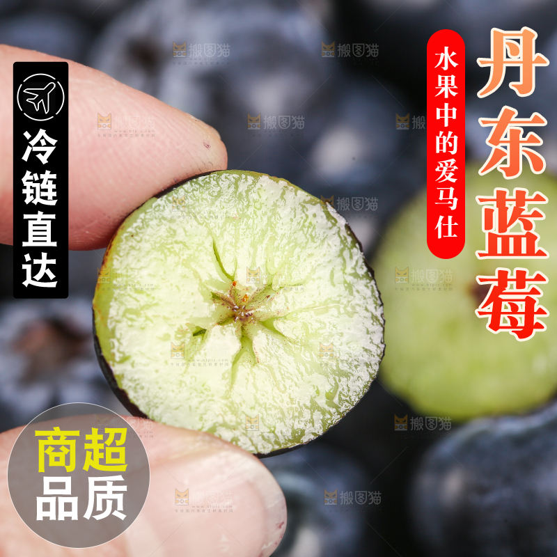 手里拿着蓝莓
